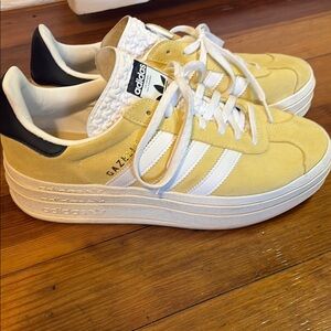 Adidas Platform Gazelle Yellow and White Sneakers